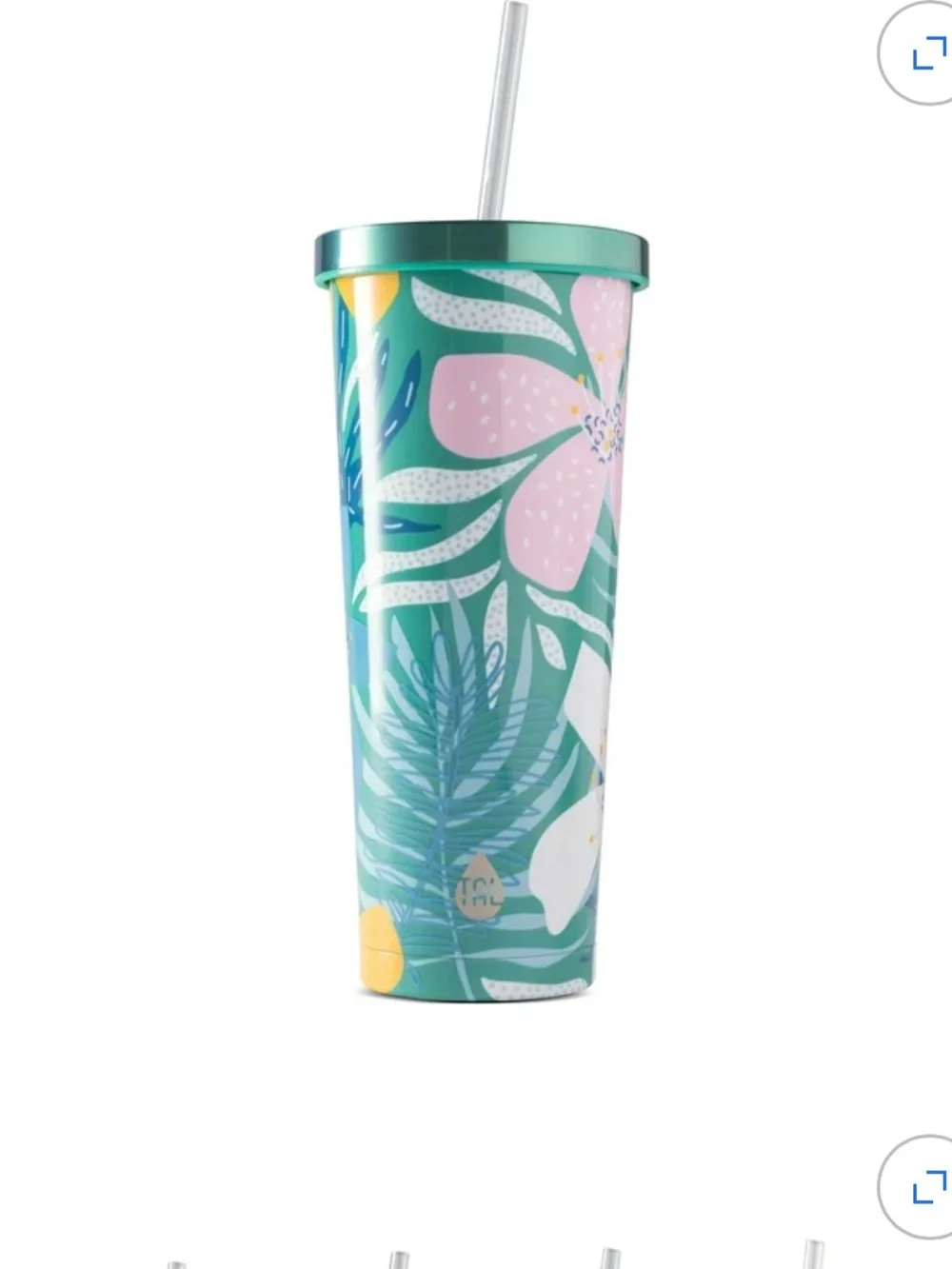 Tal Ivy Stainless Steel Tumbler - 24 oz - Green Tropical - Cold for 24 hr